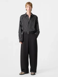 Sale Studio Nicholson View Shirt Darkest Navy Stripe