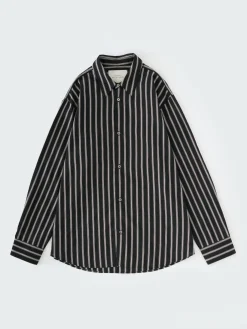 Sale Studio Nicholson View Shirt Darkest Navy Stripe