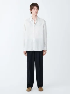 Outlet Studio Nicholson View Silk Shirt Ecru / Black Stripe